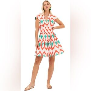 Oliphant Orange and Green Patterned Dress